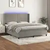 Image de Sommier    Lattes De Lit Matelas Et Led Gris Clair 180x200 Cm Vidaxl