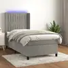 Image de Sommier À Lattes De Lit Matelas Et Led Gris Clair 100x200 Cm Vidaxl
