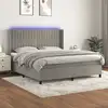 Image de Sommier À Lattes De Lit Matelas Et Led Gris Clair 180x200 Cm Vidaxl