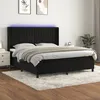 Image de Sommier À Lattes De Lit Matelas Et Led Noir 180x200 Cm Velours Vidaxl