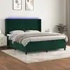 Image de Sommier À Lattes De Lit Matelas Et Led Vert Foncé 180x200 Cm Vidaxl
