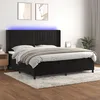 Image de Sommier À Lattes De Lit Matelas Et Led Noir 200x200 Cm Velours Vidaxl