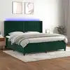 Image de Sommier À Lattes De Lit Matelas Et Led Vert Foncé 200x200 Cm Vidaxl