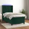 Image de Sommier À Lattes De Lit Matelas Led Vert Foncé 90x190cm Velours Vidaxl
