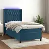 Image de Sommier À Lattes De Lit Matelas Et Led Bleu Foncé 100x200 Cm Vidaxl