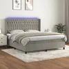 Image de Sommier À Lattes De Lit Matelas Et Led Gris Clair 160x200 Cm Vidaxl