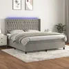 Image de Sommier    Lattes De Lit Matelas Et Led Gris Clair 180x200 Cm Vidaxl