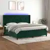Image de Sommier À Lattes De Lit Matelas Et Led Vert Foncé 200x200 Cm Vidaxl