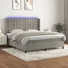 Image de Sommier À Lattes De Lit Matelas Et Led Gris Clair 160x200 Cm Vidaxl