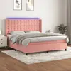 Image de Sommier    Lattes De Lit Matelas Et Led Rose 180x200 Cm Velours Vidaxl