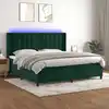 Image de Sommier À Lattes De Lit Matelas Et Led Vert Foncé 200x200 Cm Vidaxl