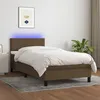Image de Sommier À Lattes De Lit Et Matelas Et Led Marron Foncé 80x200cm Vidaxl