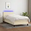 Image de Sommier À Lattes De Lit Avec Matelas Led Crème 80x200cm Tissu Vidaxl