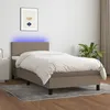 Image de Sommier À Lattes De Lit Avec Matelas Led Taupe 90x190 Cm Tissu Vidaxl