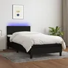 Image de Sommier À Lattes De Lit Avec Matelas Et Led Noir 90x200cm Tissu Vidaxl