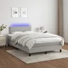 Image de Sommier À Lattes De Lit Matelas Led Gris Clair 120x200 Cm Tissu Vidaxl