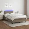 Image de Sommier À Lattes De Lit Avec Matelas Led Taupe 120x200 Cm Tissu Vidaxl