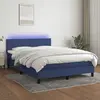 Image de Sommier À Lattes De Lit Avec Matelas Led Bleu 140x190 Cm Tissu Vidaxl