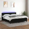 Image de Sommier À Lattes De Lit Avec Matelas Led Noir 160x200 Cm Tissu Vidaxl