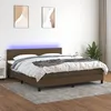 Image de Sommier À Lattes De Lit Matelas Et Led Marron Foncé 160x200 Cm Vidaxl