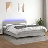 Image de Sommier À Lattes De Lit Et Matelas Et Led Gris Clair 180x200 Cm Vidaxl