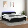 Image de Sommier À Lattes De Lit Avec Matelas Led Noir 180x200 Cm Tissu Vidaxl