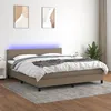 Image de Sommier À Lattes De Lit Avec Matelas Led Taupe 180x200 Cm Tissu Vidaxl