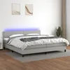 Image de Sommier À Lattes De Lit Matelas Led Gris Clair 200x200 Cm Tissu Vidaxl