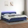 Image de Sommier À Lattes De Lit Et Matelas Et Led Bleu 200x200 Cm Tissu Vidaxl