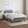 Image de Sommier À Lattes De Lit Et Matelas Et Led Gris Foncé 120x200 Cm Vidaxl