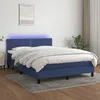 Image de Sommier À Lattes De Lit Avec Matelas Led Bleu 140x190 Cm Tissu Vidaxl