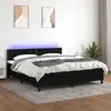Image de Sommier À Lattes De Lit Avec Matelas Led Noir 160x200 Cm Tissu Vidaxl