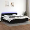 Image de Sommier À Lattes De Lit Et Matelas Et Led Noir 200x200 Cm Tissu Vidaxl