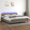 Image de Sommier À Lattes De Lit Et Matelas Et Led Taupe 200x200cm Tissu Vidaxl