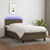 Image de Sommier À Lattes De Lit Et Matelas Et Led Marron Foncé 80x200cm Vidaxl