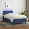 Image de Sommier À Lattes De Lit Avec Matelas Et Led Bleu 80x200cm Tissu Vidaxl