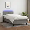Image de Sommier À Lattes De Lit Avec Matelas Et Led Gris Foncé 90x200cm Vidaxl