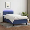 Image de Sommier À Lattes De Lit Avec Matelas Et Led Bleu 90x200cm Tissu Vidaxl