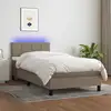 Image de Sommier À Lattes De Lit Avec Matelas Led Taupe 100x200 Cm Tissu Vidaxl