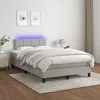 Image de Sommier À Lattes De Lit Matelas Led Gris Clair 120x200 Cm Tissu Vidaxl