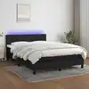Image de Sommier À Lattes De Lit Avec Matelas Led Noir 140x200 Cm Tissu Vidaxl