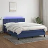 Image de Sommier À Lattes De Lit Avec Matelas Led Bleu 140x200 Cm Tissu Vidaxl
