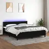 Image de Sommier À Lattes De Lit Avec Matelas Led Noir 160x200 Cm Tissu Vidaxl