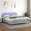 Image de Sommier À Lattes De Lit Et Matelas Et Led Gris Clair 180x200 Cm Vidaxl