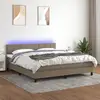 Image de Sommier À Lattes De Lit Avec Matelas Et Led Taupe 180x200 Cm Vidaxl