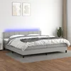 Image de Sommier À Lattes De Lit Matelas Led Gris Clair 200x200 Cm Tissu Vidaxl