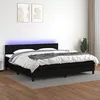 Image de Sommier À Lattes De Lit Et Matelas Et Led Noir 200x200 Cm Tissu Vidaxl