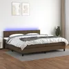 Image de Sommier    Lattes De Lit Matelas Et Led Marron Fonc © 200x200 Cm Vidaxl