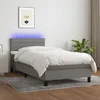 Image de Sommier À Lattes De Lit Avec Matelas Et Led Gris Foncé 80x200cm Vidaxl