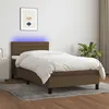 Image de Sommier À Lattes De Lit Et Matelas Et Led Marron Foncé 80x200cm Vidaxl